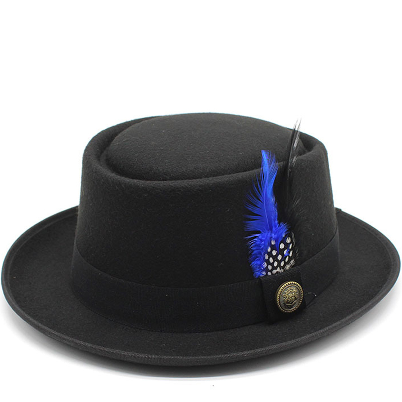 Vintage Pork Pie Hat Men Wide  - Fedora Hat Wool avaliação e preço