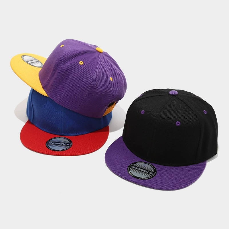 Two-Tone Color-Blocking Hip-Ho - Snapback Hat Flat avaliação e preço