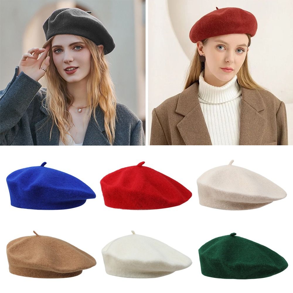 Solid Color Elegant Lady All M - Beret French Wool avaliação e preço