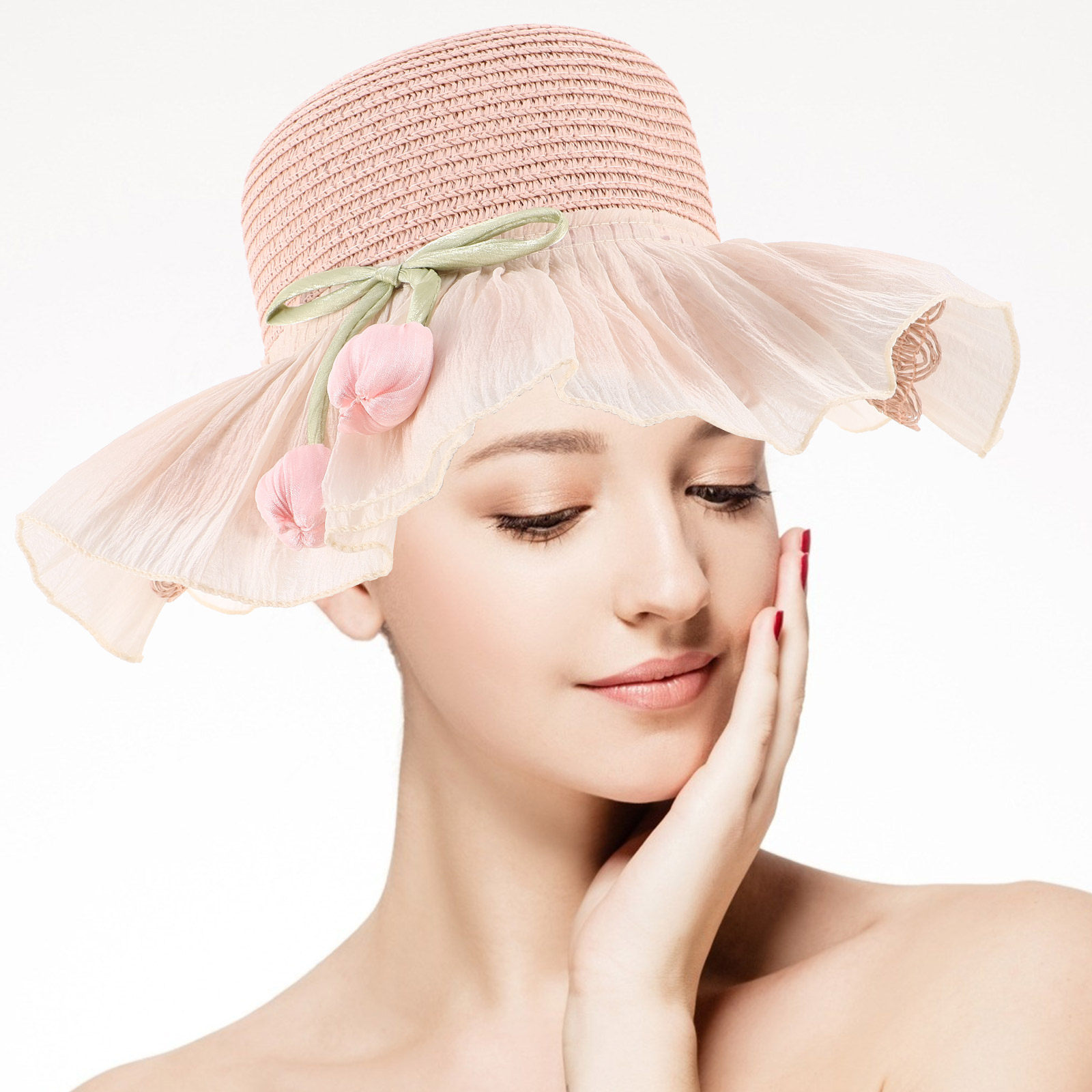 Girl Summer Straw Sun Hat Brea - Sun Hat Wide Brim avaliação e preço