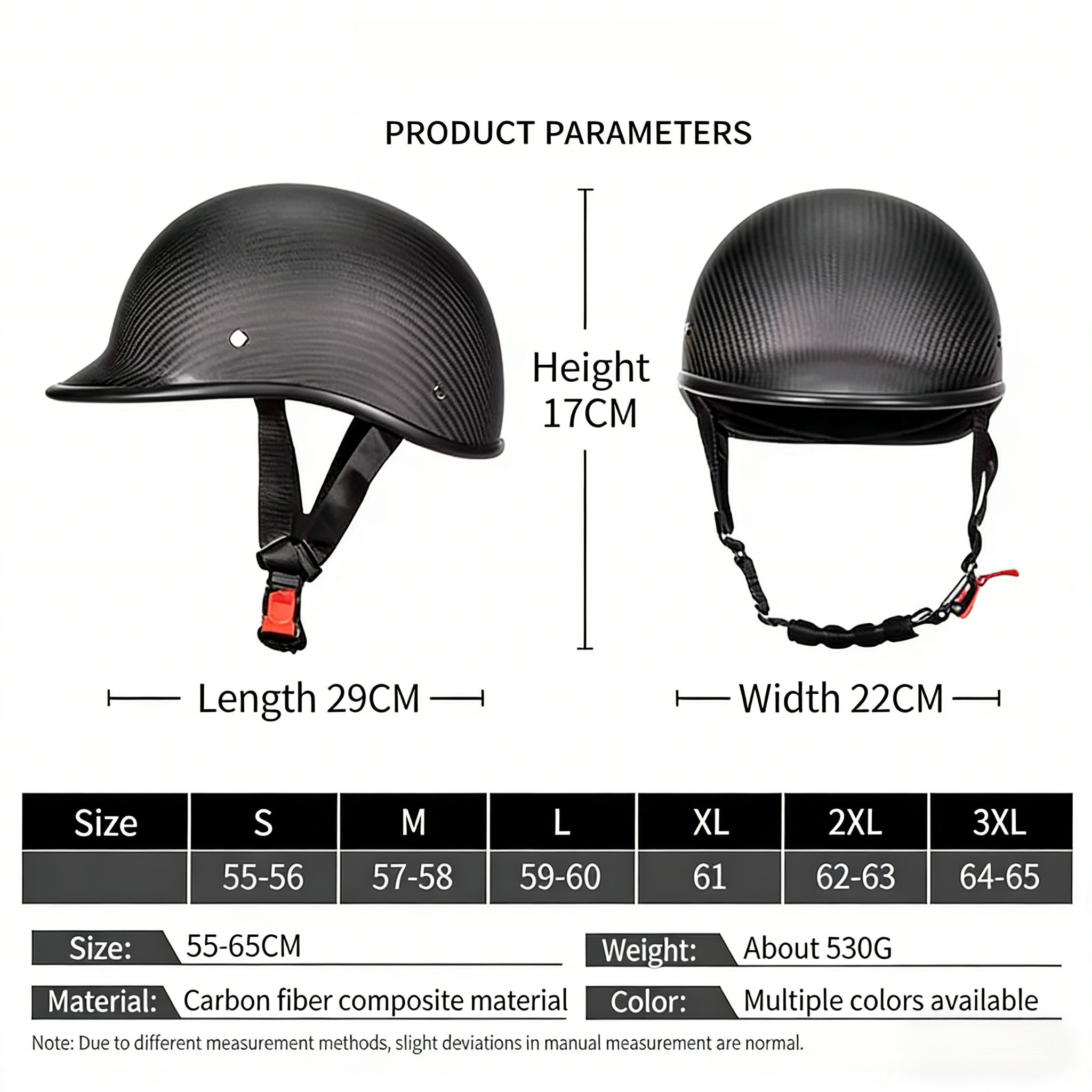 Lightweight Carbon Fiber Half  - Skull Cap Helmet Liner avaliação e preço