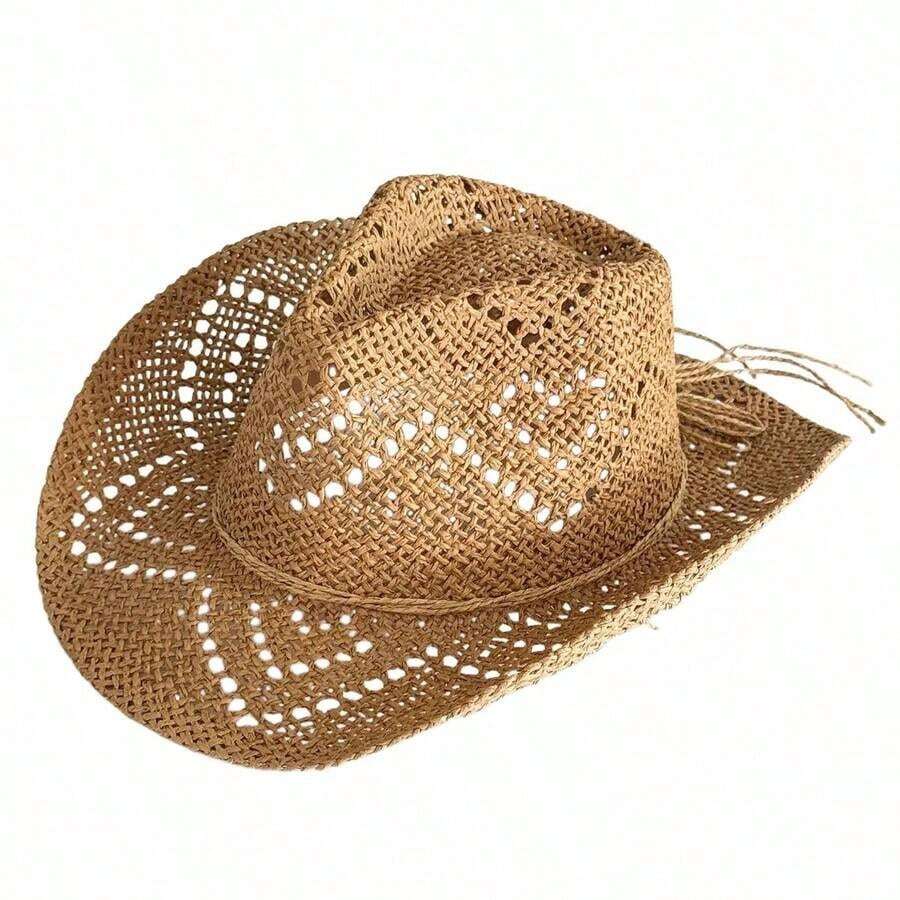 Hollow Straw Western Cowboy Ha - Cowboy Hat Straw avaliação e preço