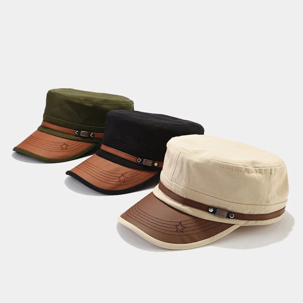 Casual Cadet Hat Man Flat Top  - Dad Hat Cotton avaliação e preço