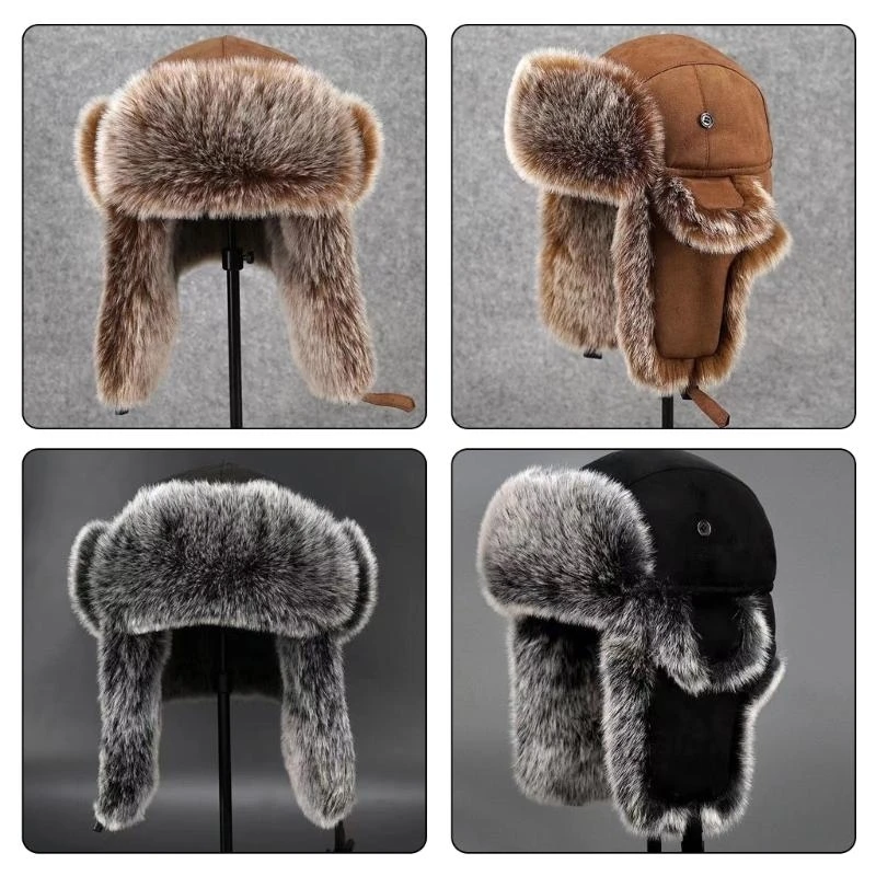 193D Furry Lined Trapper Hat w - Trapper Hat Ear Flap avaliação e preço