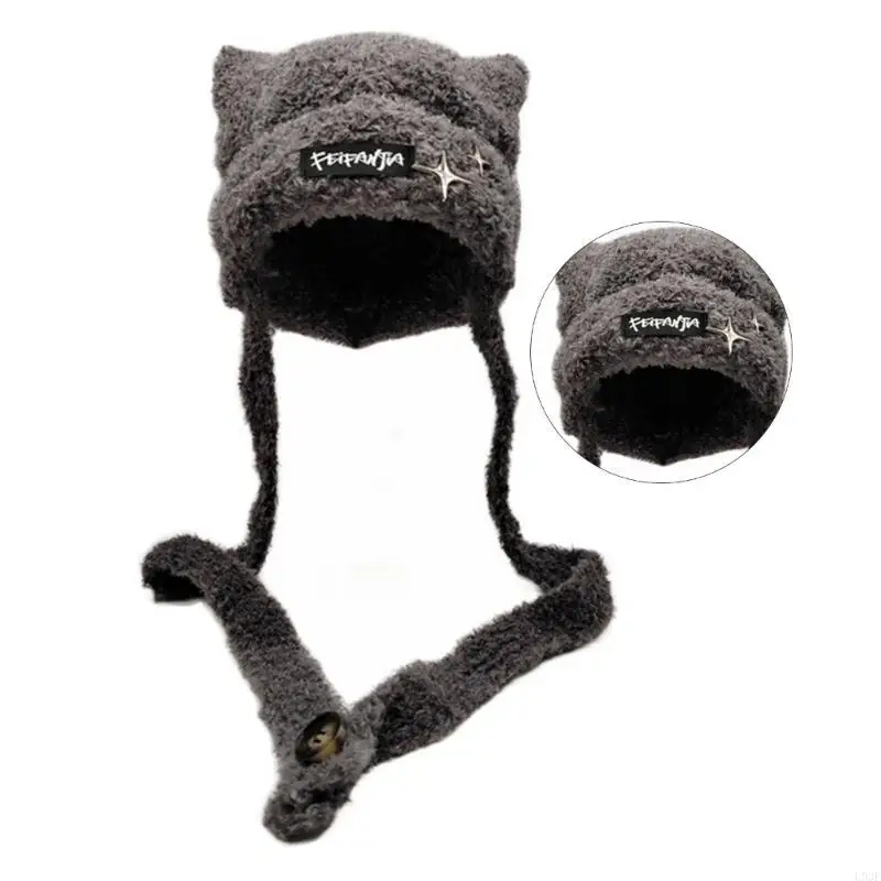 L93F Handmade Knit Ear Trapper - Winter Trapper Hat avaliação e preço