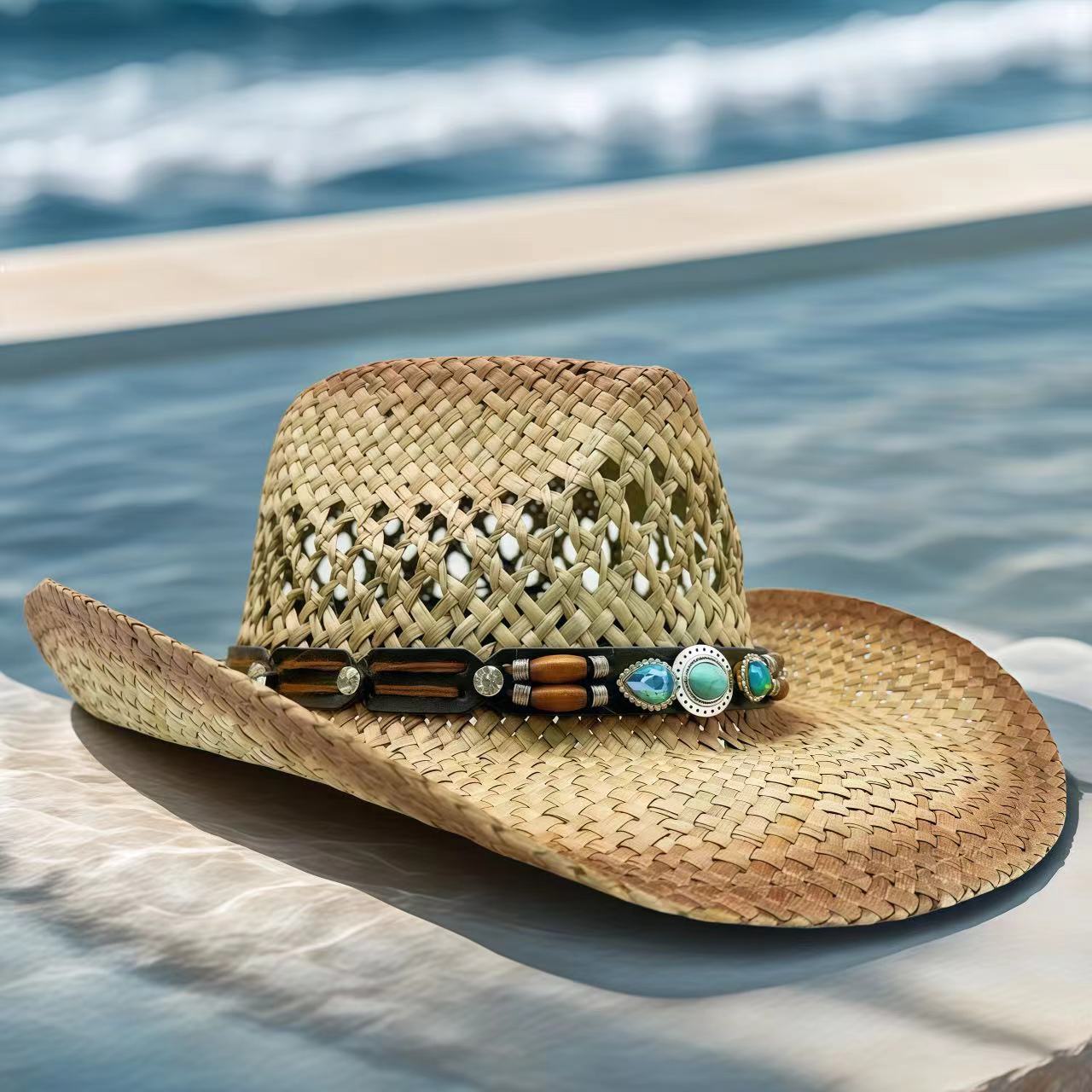 Rhinestone Cowboy Hat Straw Su - Cowboy Hat Straw avaliação e preço