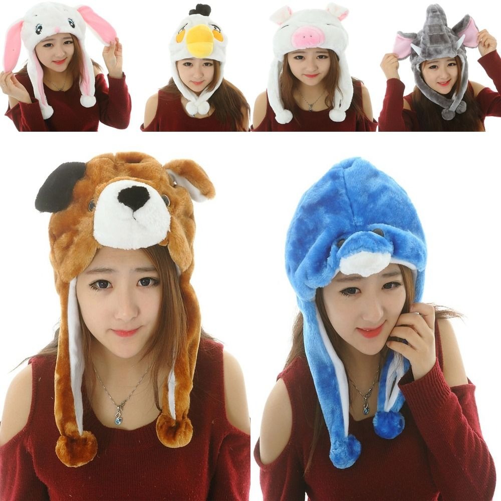Cartoon Plush Moving Hat Anima - Winter Trapper Hat avaliação e preço